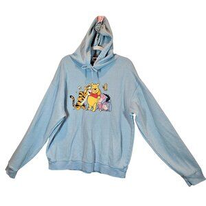 Disney "Winnie The Pooh & Friends" Graphic Blue Hoodie Adult Size XL beachy